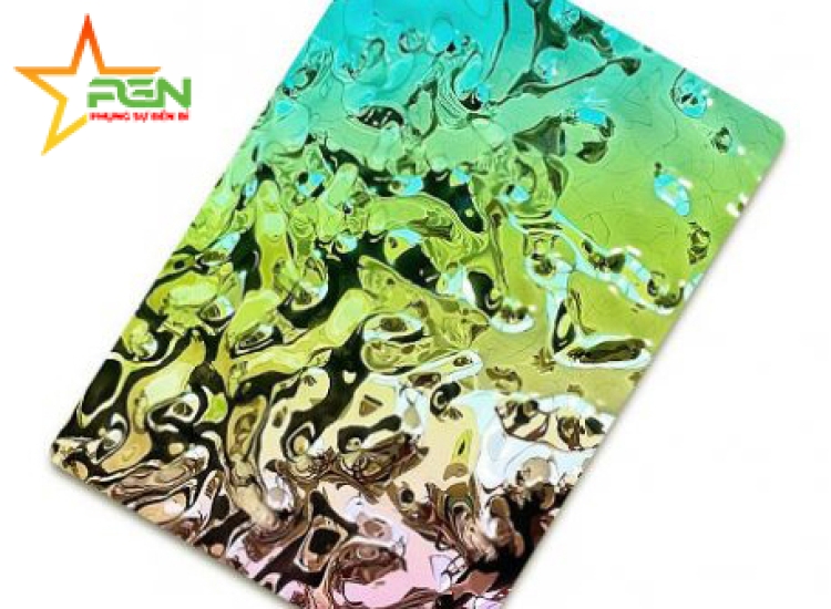TẤM INOX 3D SÓNG NƯỚC MÀU CẦU VỒNG