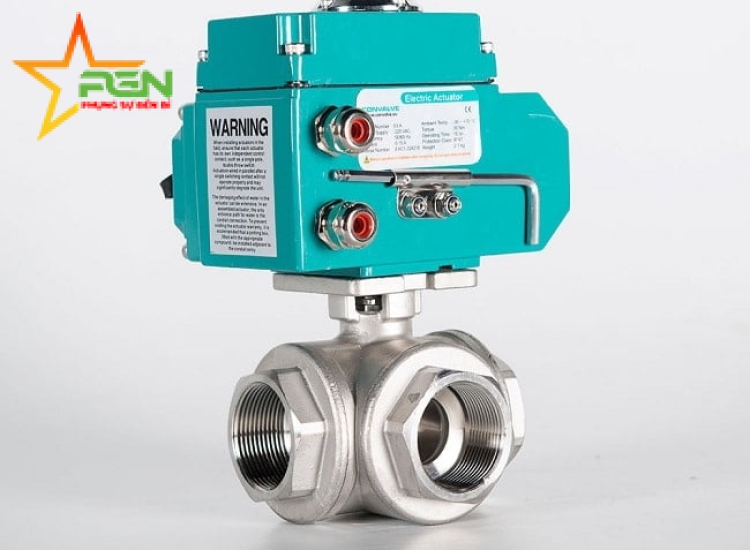 VAN BI INOX 3 THÂN ĐIỀU KHIỂN ĐIỆN NỐI REN