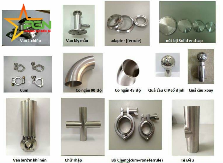 BỘ CLAMP INOX 304, 316, KHỚP NỐI NHANH INOX 304, CLAMP 304, KHỚP NỐI NHANH INOX VI SINH, CÙM 304
